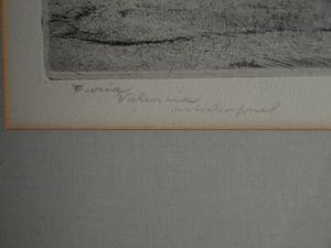 Jacques Gorus - Ingelijste ets , "Turia, Valencia" - ca. 1965 kopen? Bied vanaf 1!