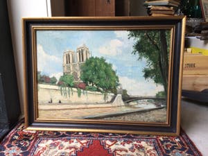 Niet of onleesbaar gesigneerd - C4195-5 - Zicht op de Notre Dame kopen? Bied vanaf 10!