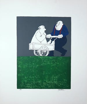 Hans Almekinders - Zeefdruk, Man met buggy kopen? Bied vanaf 1!