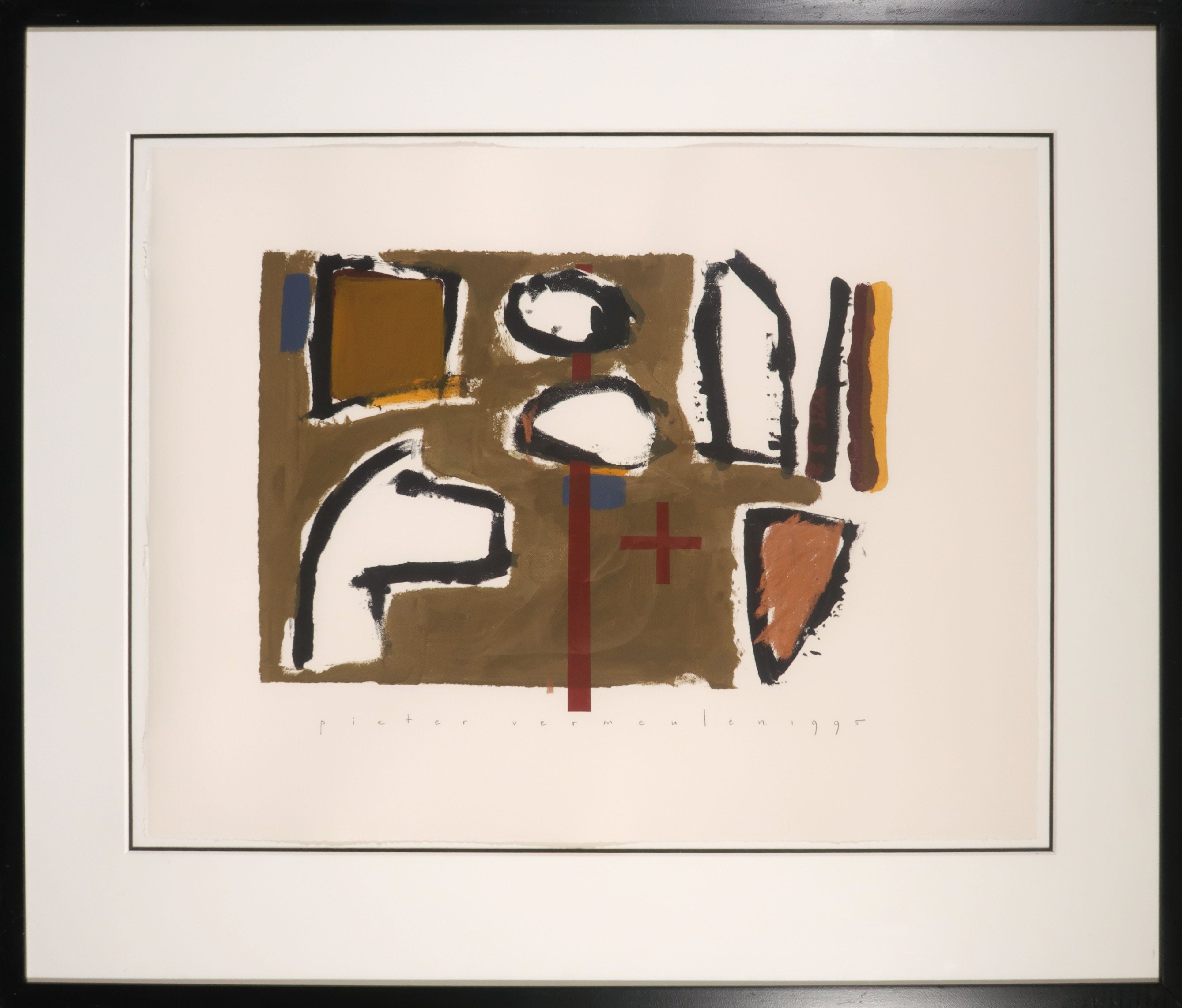 Pieter Vermeulen - Gemengde techniek op papier, Zonder titel - Ingelijst kopen? Bied vanaf 1!