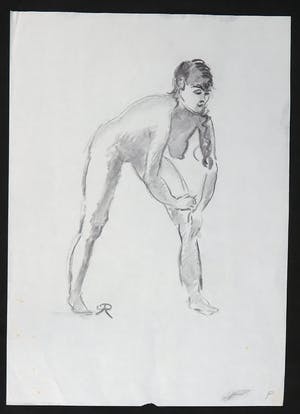 Jan Sluijters (jr.) - Krijttekening, Leunend naakt kopen? Bied vanaf 1!