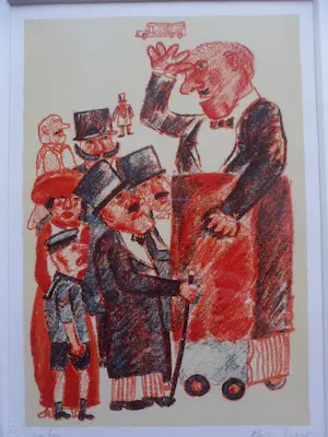 Franz Borghese - 2 originele litho's. Titels Il comizio | Marito e Moglie. Nieuw ingelijst kopen? Bied vanaf 175!