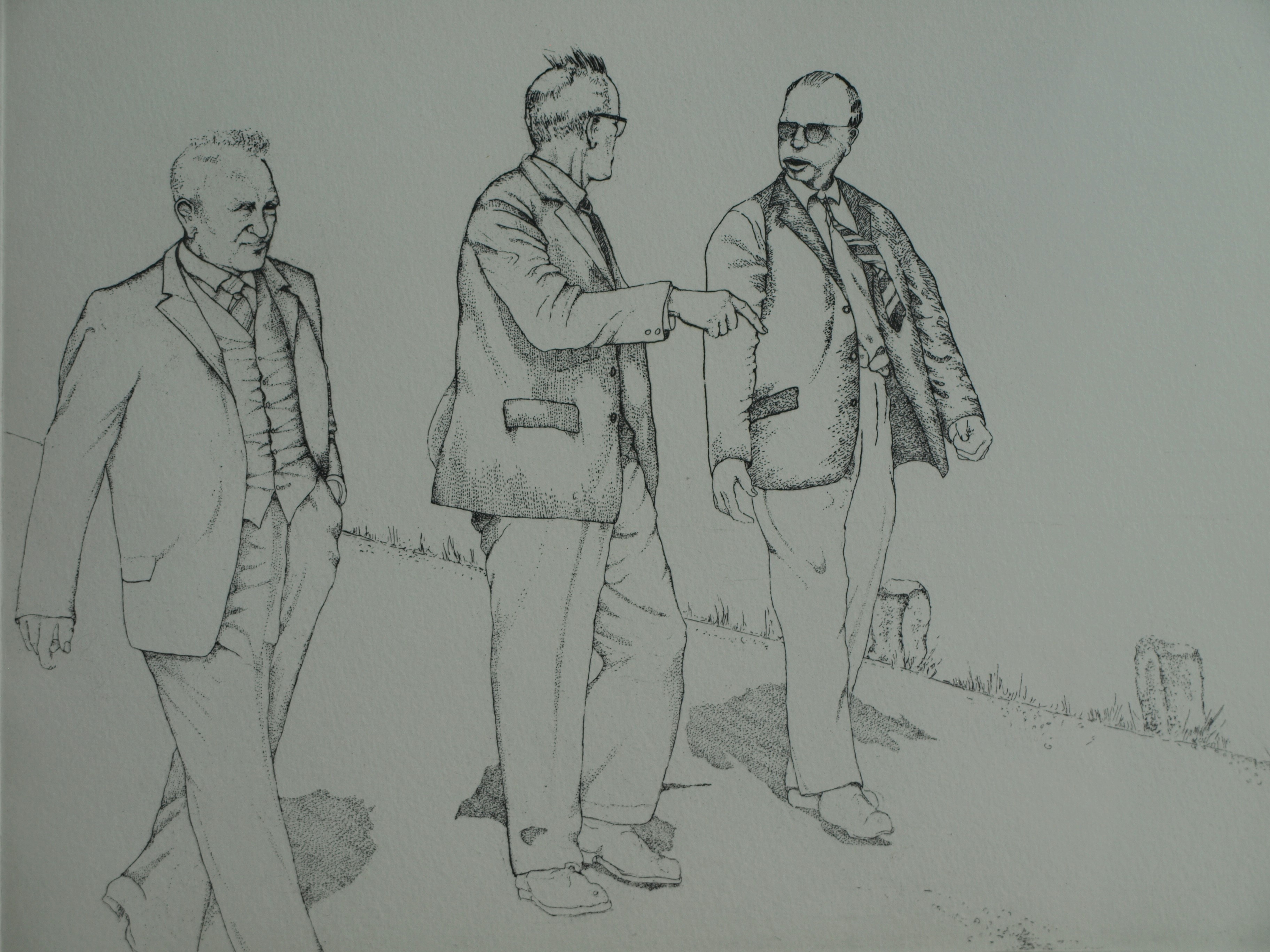 Inez van Beusekom - Ets, Mannen – gesigneerd & ingelijst – 1976 kopen? Bied vanaf 1!