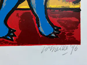 Corneille - Corneille - Prachtige ingelijste Corneille (1922-2010) - Chat et Oiseau, 1996 kopen? Bied vanaf 175!