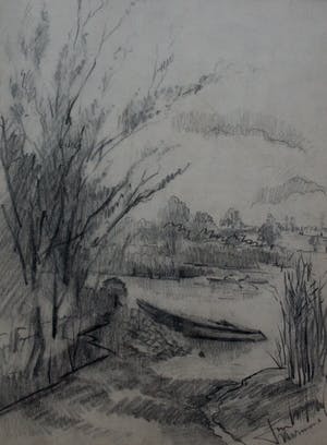 Jacques Mels - Potlood tekening: Warmond - 1943 kopen? Bied vanaf 35!