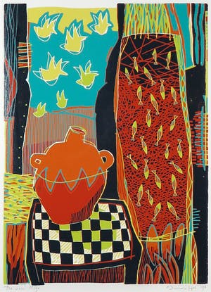 Diana van Hal - Linosnede, The view - Ingelijst kopen? Bied vanaf 35!