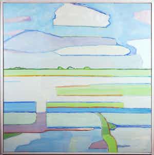 Paul Overhaus - Acryl op doek, Wolkenlandschap - Ingelijst (Groot) verkocht voor € 150!