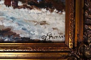 Jan Prinsen - Winterlandschap met zonsondergang - kopen? Bied vanaf 1!