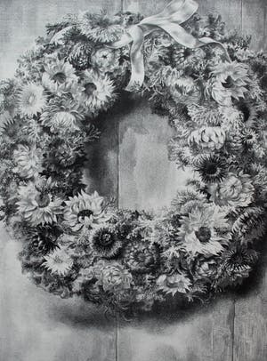 Aart van Dobbenburgh - Litho: bloemenkrans - 1952 kopen? Bied vanaf 35!