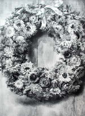 Aart van Dobbenburgh - Litho: bloemenkrans - 1952 verkocht voor € 35!