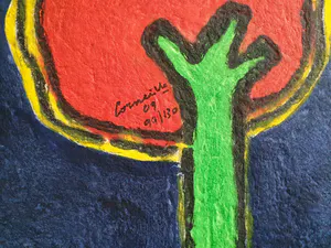 Corneille - Carborundum: 'Vamp lunaire et oiseau de nuit' - Ingelijst (Groot) kopen? Bied vanaf 890!