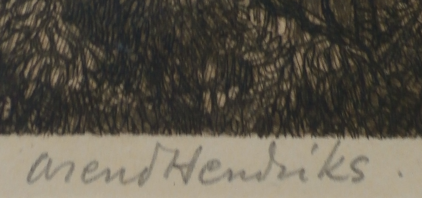 Arend Hendriks - Ets: De Paraplu kopen? Bied vanaf 40!