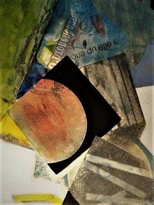 Fie de Ferrante-Calmeyer - Grafica, Kunstenares en Dichteres - Originele Collage "Bloed Maan" gesigneerd kopen? Bied vanaf 160!