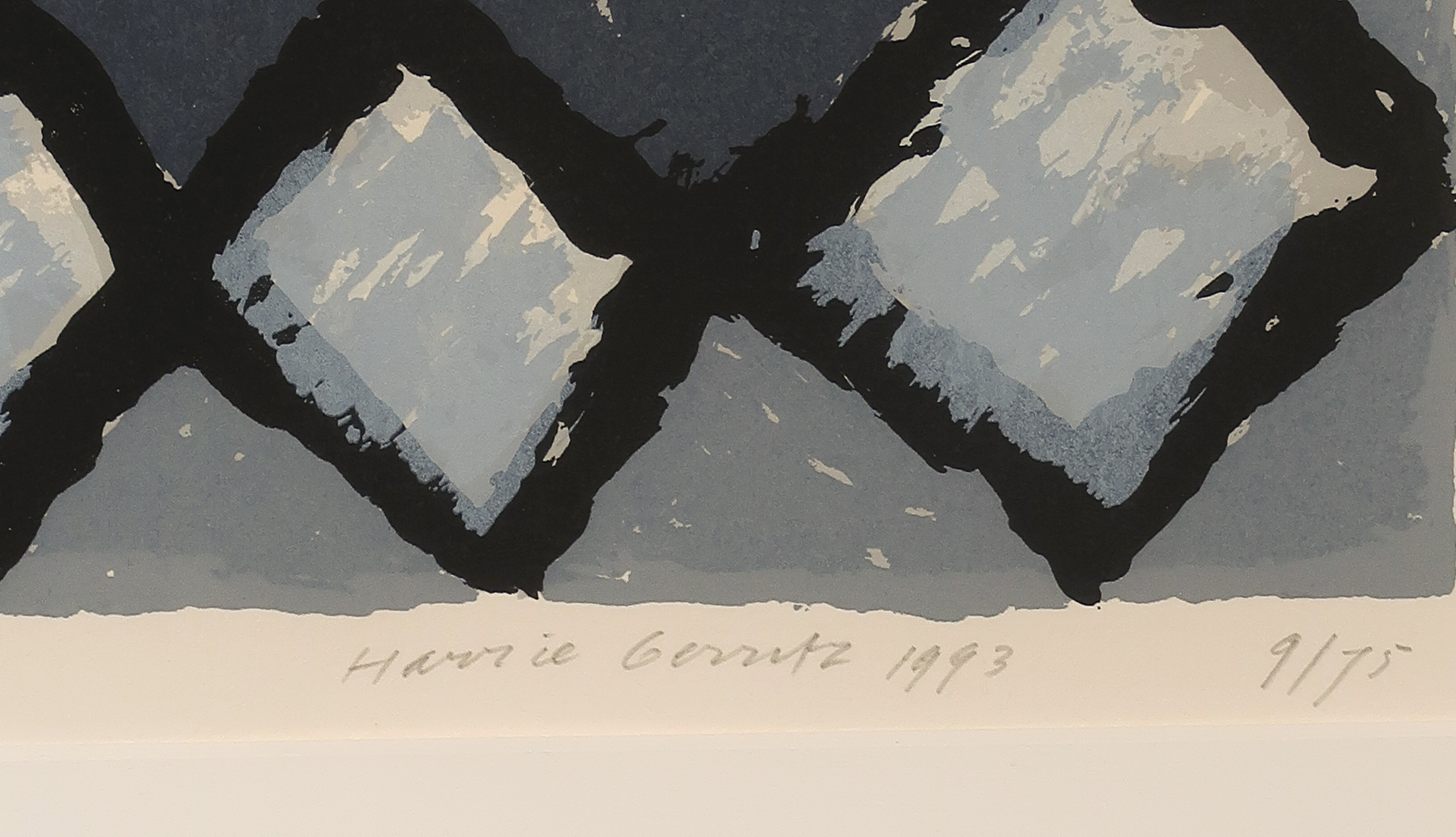 Harrie Gerritz - Zeefdruk, Zonder titel - Ingelijst kopen? Bied vanaf 35!