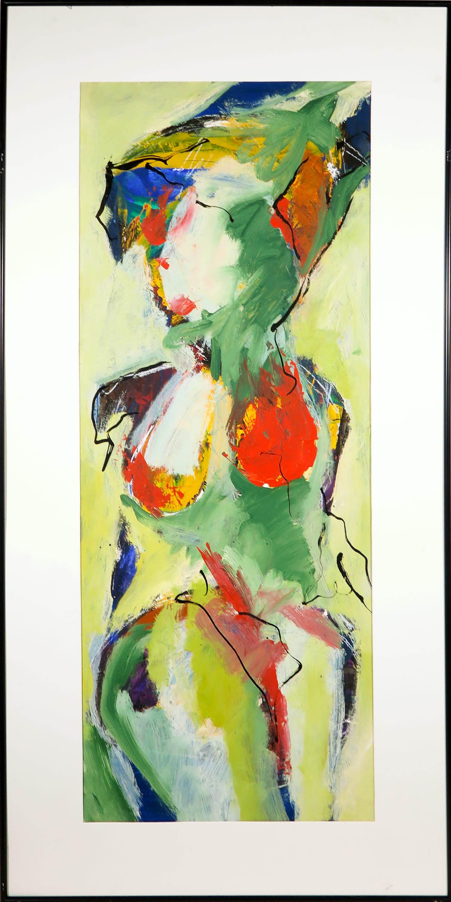 Catherine Megens - Acryl op papier, Abstracte figuur (Groot) kopen? Bied vanaf 60!