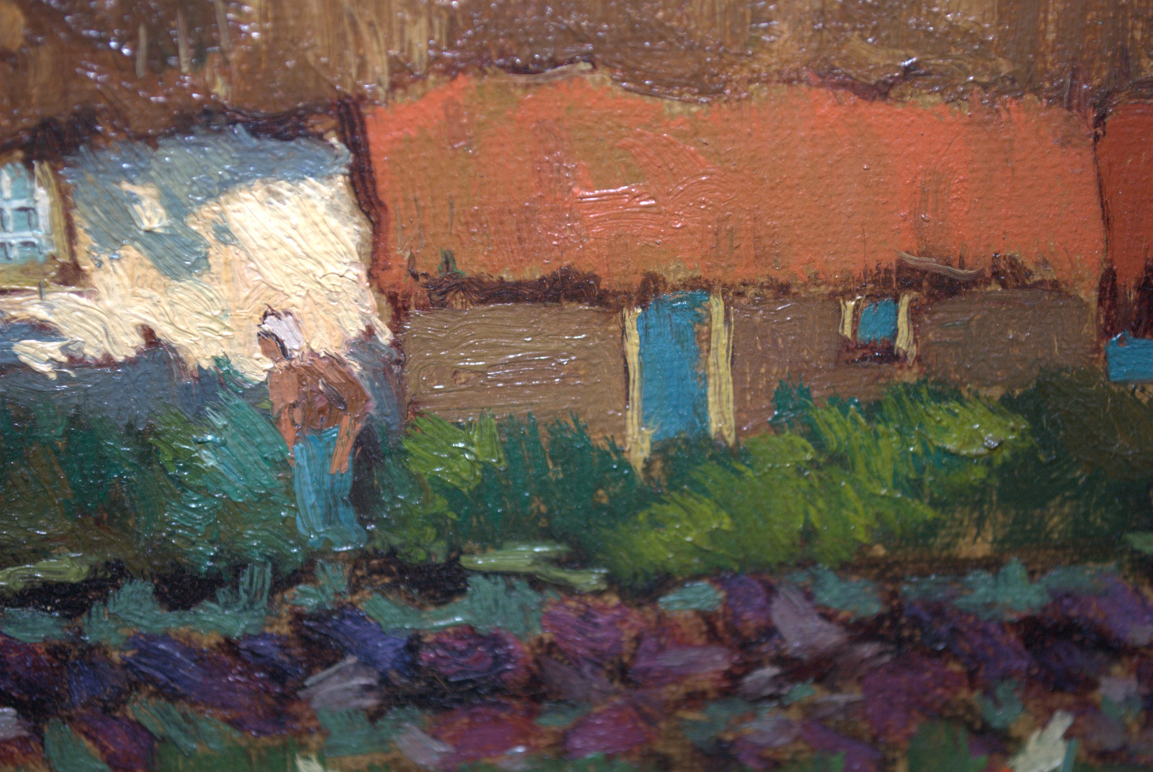 Joop Kropff - boerderij in zonnig landschap - olieverfschilderij  kopen? Bied vanaf 190!