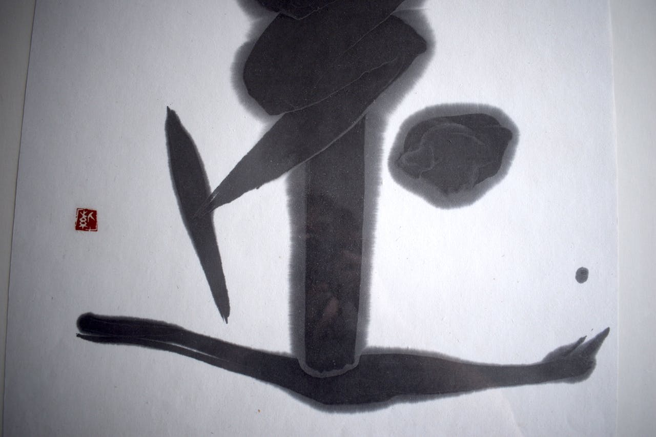 Niet of onleesbaar gesigneerd - Japanse Kalligrafie, Ingelijst kopen? Bied vanaf 1!