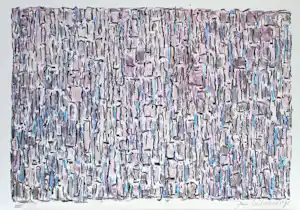 Jan Wolkers - Zeefdruk Winterbeeld XII + gedicht + foto van Jan Wolkers verkocht voor € 160!