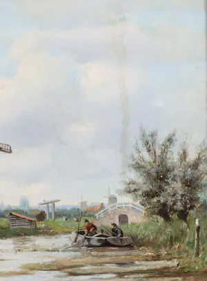 Willem Hendrik Eickelberg - Landschap met molen kopen? Bied vanaf 550!