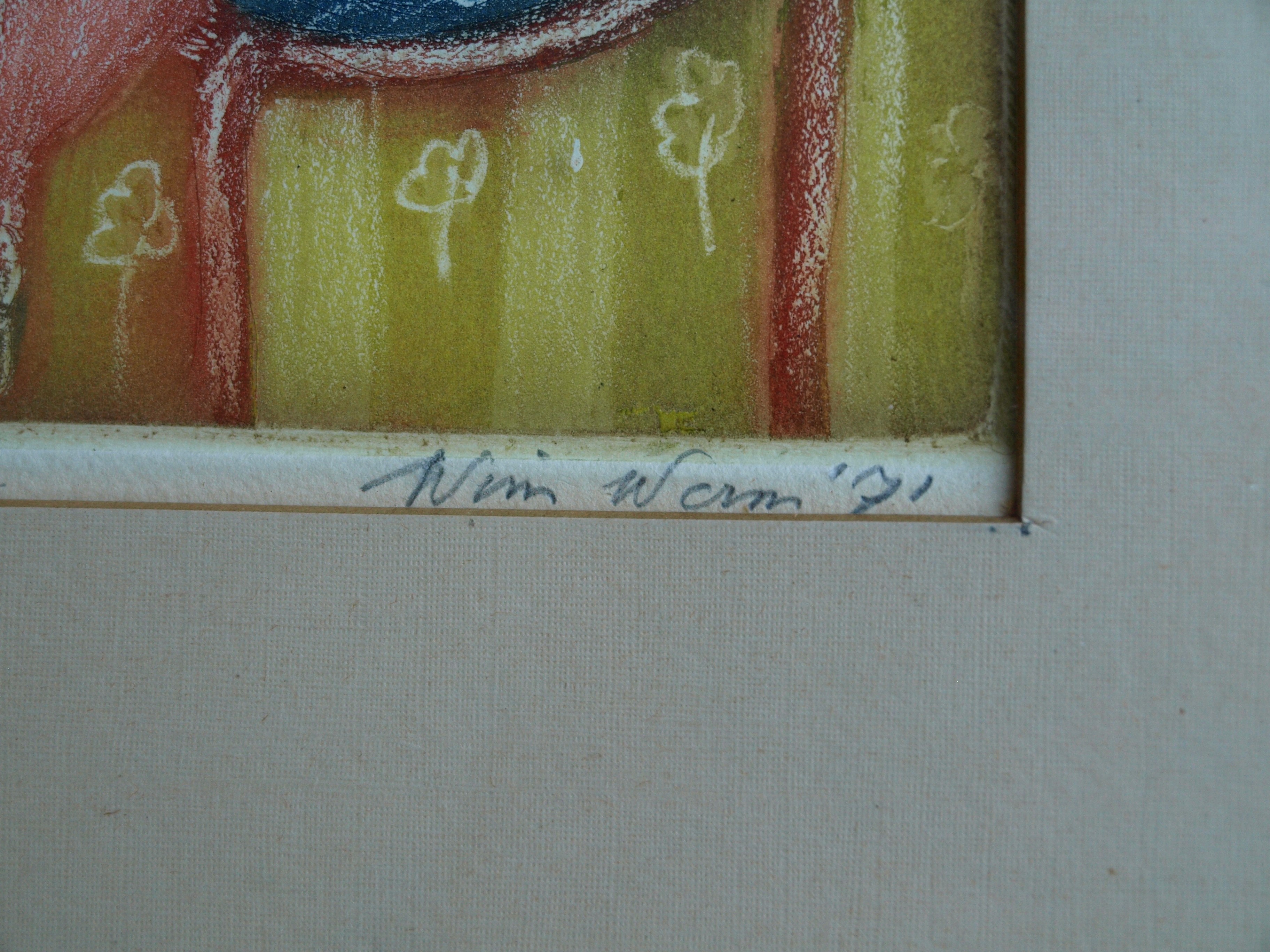 Wim Worm - Ets , Mary II, Aan tafel – gesigneerd en ingelijst – 1971  kopen? Bied vanaf 25!