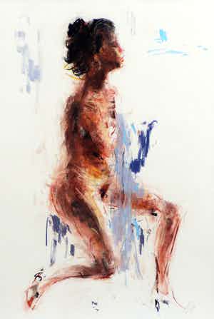 Hans Hellingwerf - Pastel/Krijt. Model, "Anoek". verkocht voor € 80!