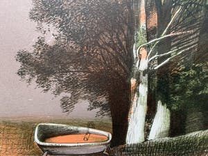 Nicolaas Wijnberg - kleurenlitho - 'Badkuip bij maanlicht' - 1980 - Oplage slechts 24 stuks! kopen? Bied vanaf 65!