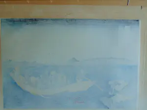 Katsushika Hokusai - Sunset across the Ryogoku Bridge kopen? Bied vanaf 75!