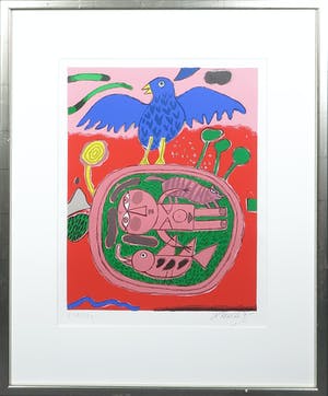 Corneille - Zeefdruk, Huit Chats 1 - Ingelijst kopen? Bied vanaf 150!