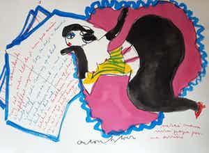 Anton Heyboer - gemengde techniek op papier, gesigneerd verkocht voor € 249!