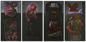 Piet Willems - Vierluik in acryl op paneel, De stok met vier uiteinden - Ingelijst kopen? Bied vanaf 1!