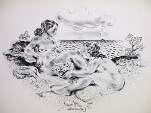 Wilm Wouters - Baadsters aan de kust - Litho verkocht voor € 35!