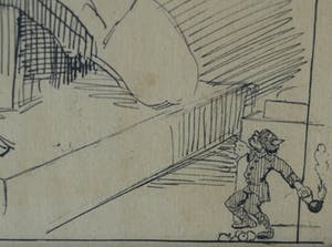 Niet of onleesbaar gesigneerd - Pentekening , “Spotprent” – gesigneerd en ingelijst kopen? Bied vanaf 10!