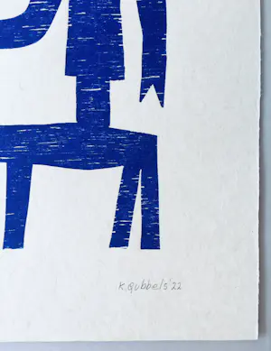 Klaas Gubbels - houtdruk 'Zijwaarts ’ - 2022 kopen? Bied vanaf 385!
