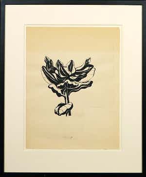 Heske de Vries - Gemengde techniek op papier, Zonder titel- Ingelijst verkocht voor € 1!