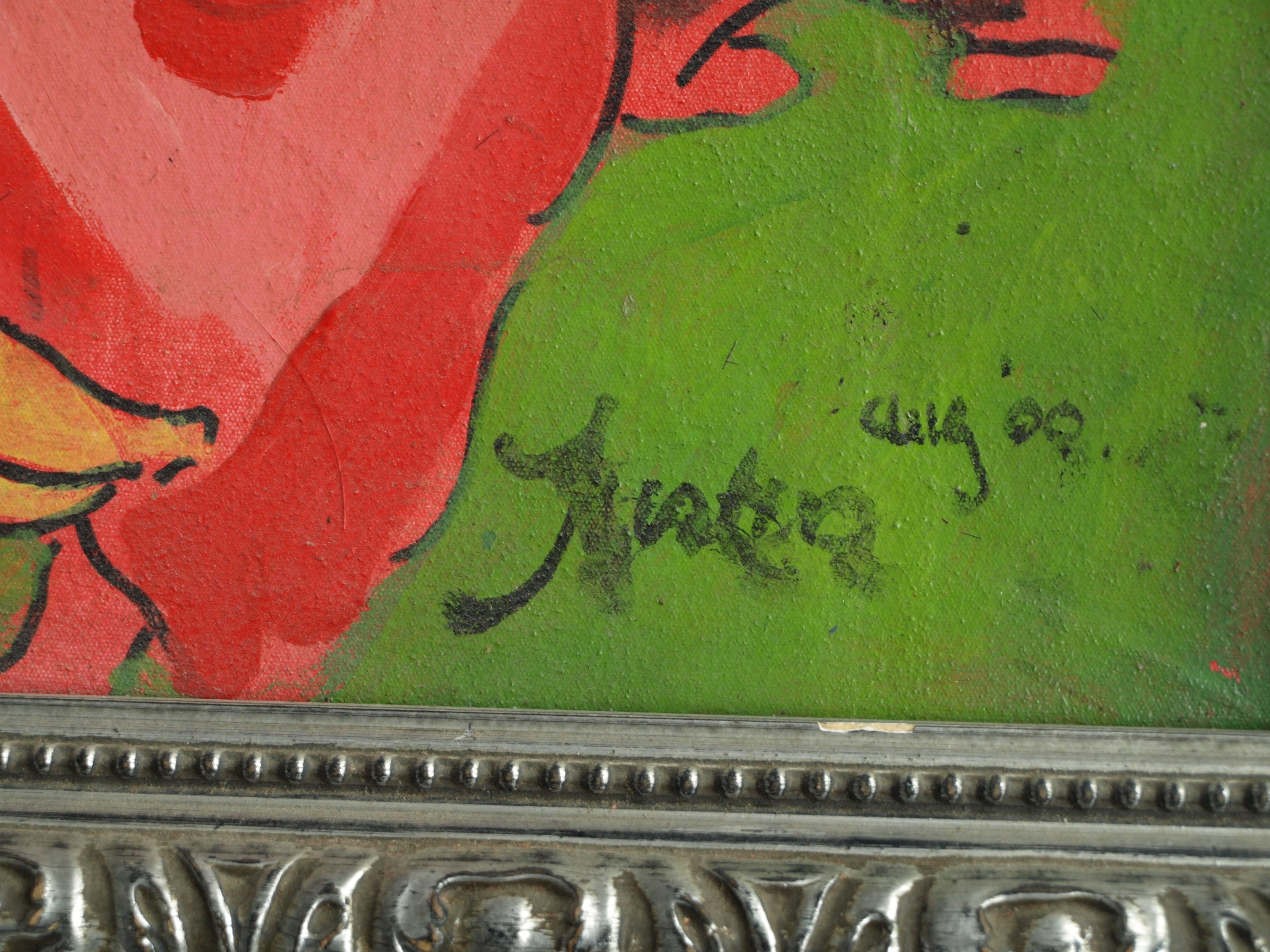 Justus Donker - Olieverf op canvas , Kruisiging , Zelfportret - ingelijst – 2000 kopen? Bied vanaf 1!