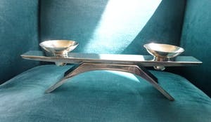 WMF - Kurt Radke: Verzilverde kandelaar met twee losse houders kopen? Bied vanaf 45!