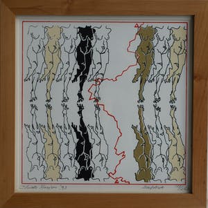 Guido Ancion - Ingelijste zeefdruk , “Naakte vrouwen” – Loodskado 1994 kopen? Bied vanaf 35!