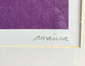 Niet of onleesbaar gesigneerd - Amaina, Twee offsetlitho’s ,Cubic Heat en Sunset, ingelijst kopen? Bied vanaf 1!