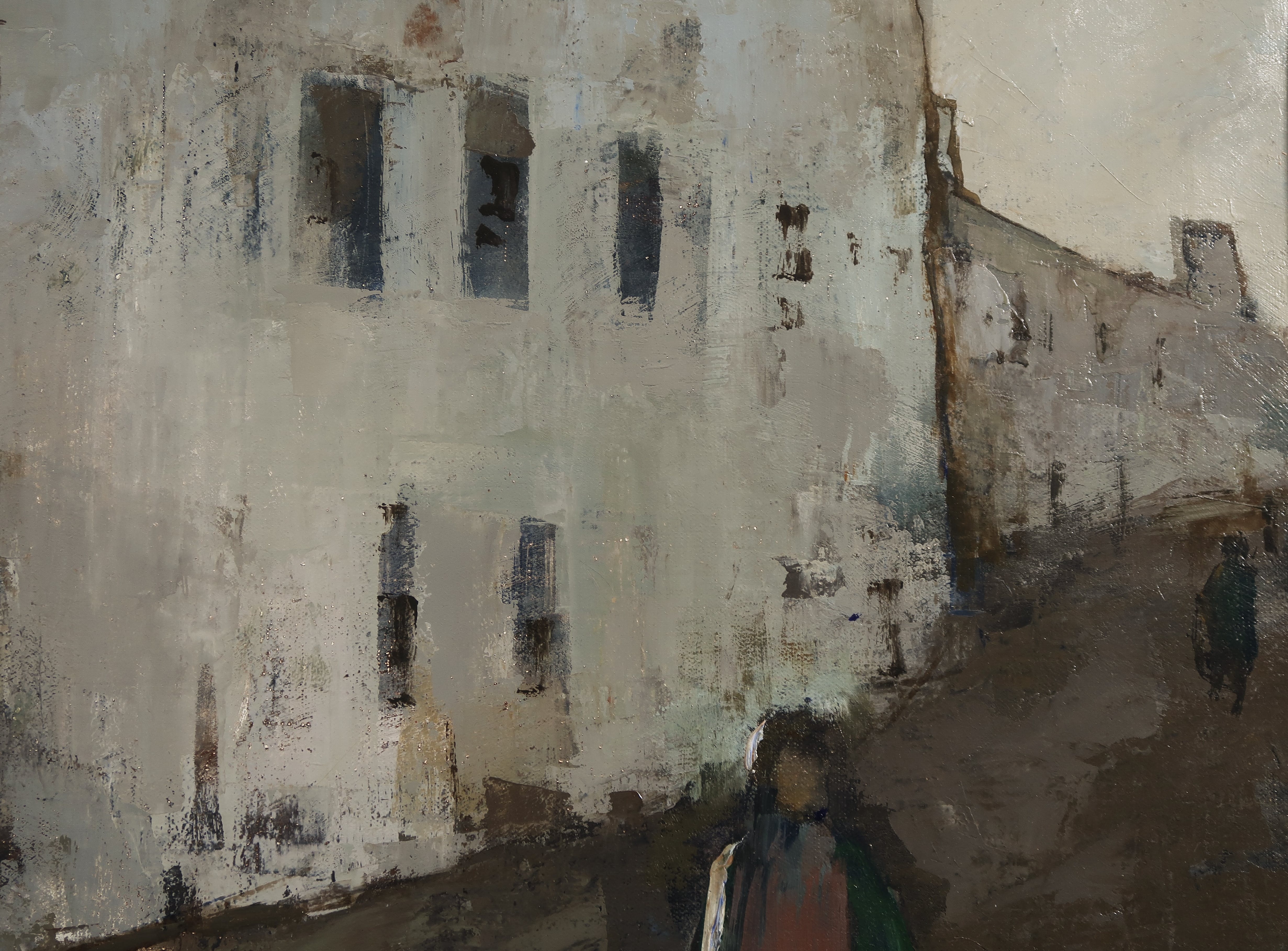 Jan Rijlaarsdam - Olieverf op doek, Straatje in Zuid-Europese stad - Ingelijst kopen? Bied vanaf 950!