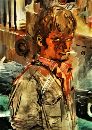 Niet of onleesbaar gesigneerd - GROOT Russisch jaren 60 - Olieverf op board "havenarbeider" gesigneerd kopen? Bied vanaf 1!