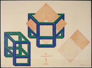 Mark Brusse - Twee litho's, Schutting met drie emmers + 3 propositions (...) kopen? Bied vanaf 35!