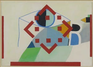 Niet of onleesbaar gesigneerd - Olieverf op papier, Abstracte compositie - Ingelijst kopen? Bied vanaf 1!