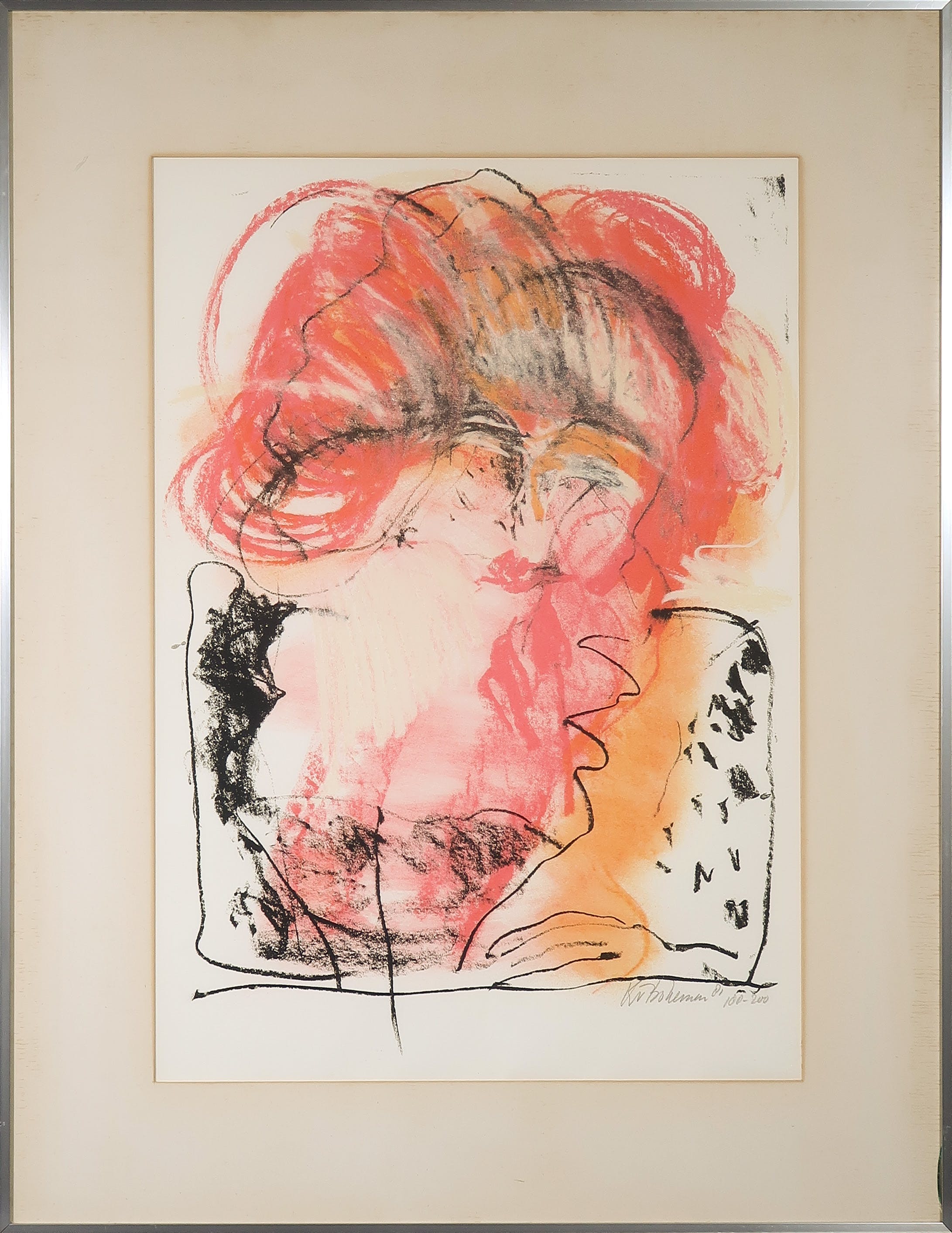 Kees van Bohemen - Litho, Z.T. Vrouw - Ingelijst kopen? Bied vanaf 150!