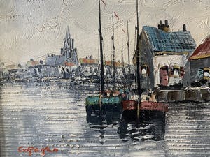 Conrad van Reken - (1878-1959) - Hollands kanaal zicht kopen? Bied vanaf 79!