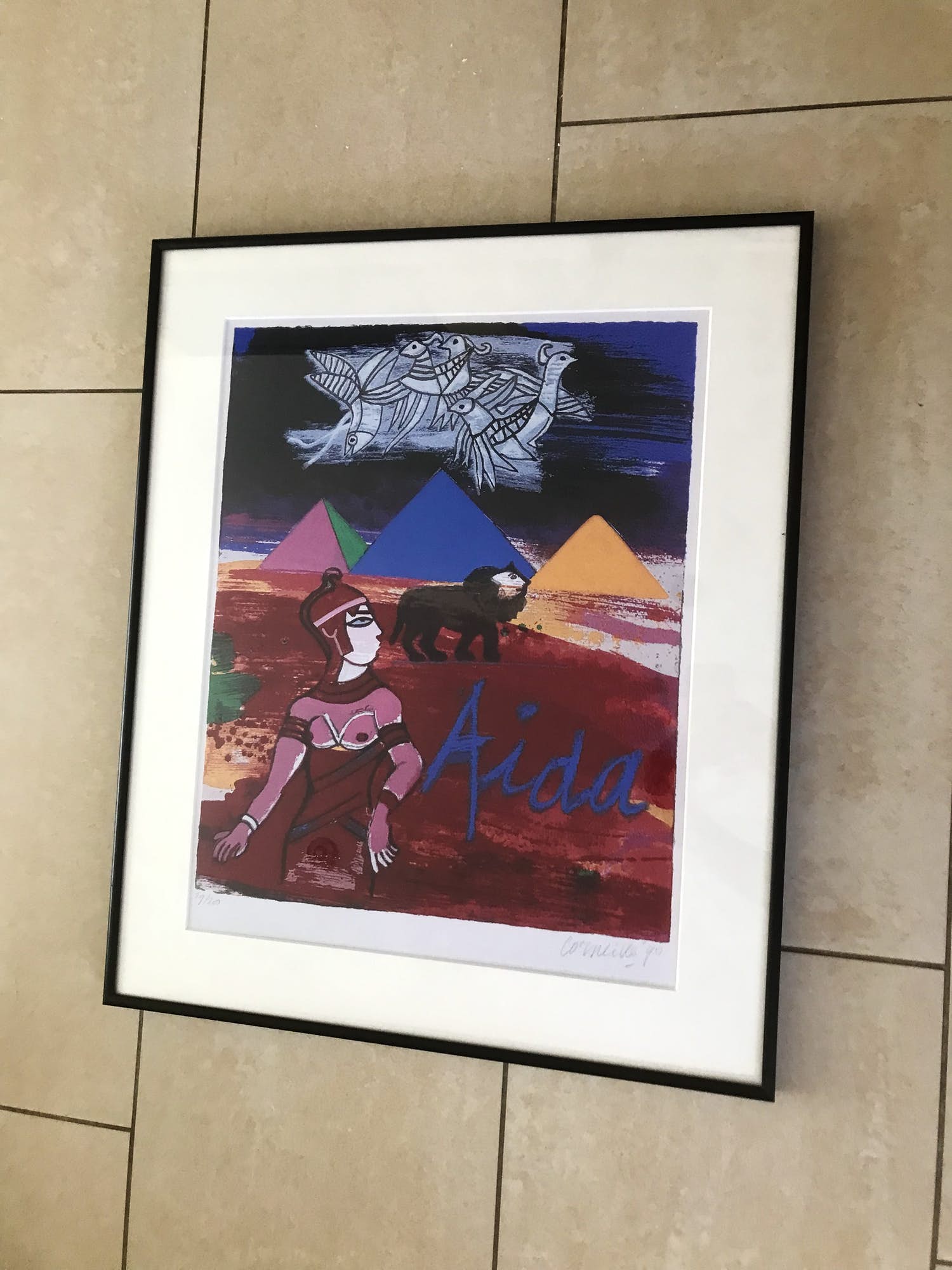 Corneille - zeefdruk - Ommagio a Verdi - Aida - 29/200 , gesigneerd en ingelijst kopen? Bied vanaf 149!
