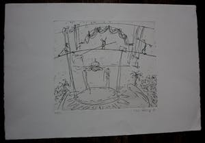Hans Abbing - Ets: Trapeze act in een circus - 1982 kopen? Bied vanaf 55!