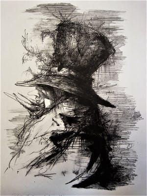Dirkje Kuik - GROTE gesign. Litho "Vidocq - druk voor de Luis" eerste oplage van 25 ex! kopen? Bied vanaf 47!