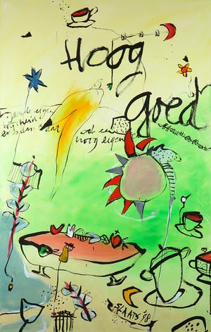 Miriam Slaats - Acryl op doek, Het schaaltje van mijn geluk - Ingelijst (Groot) kopen? Bied vanaf 150!