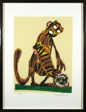 Claude Venard - Terragravure op geschept papier, Zonder titel - Ingelijst verkocht voor € 1!