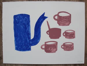 Klaas Gubbels - Zeefdruk: kan met kopjes - 2005 kopen? Bied vanaf 275!